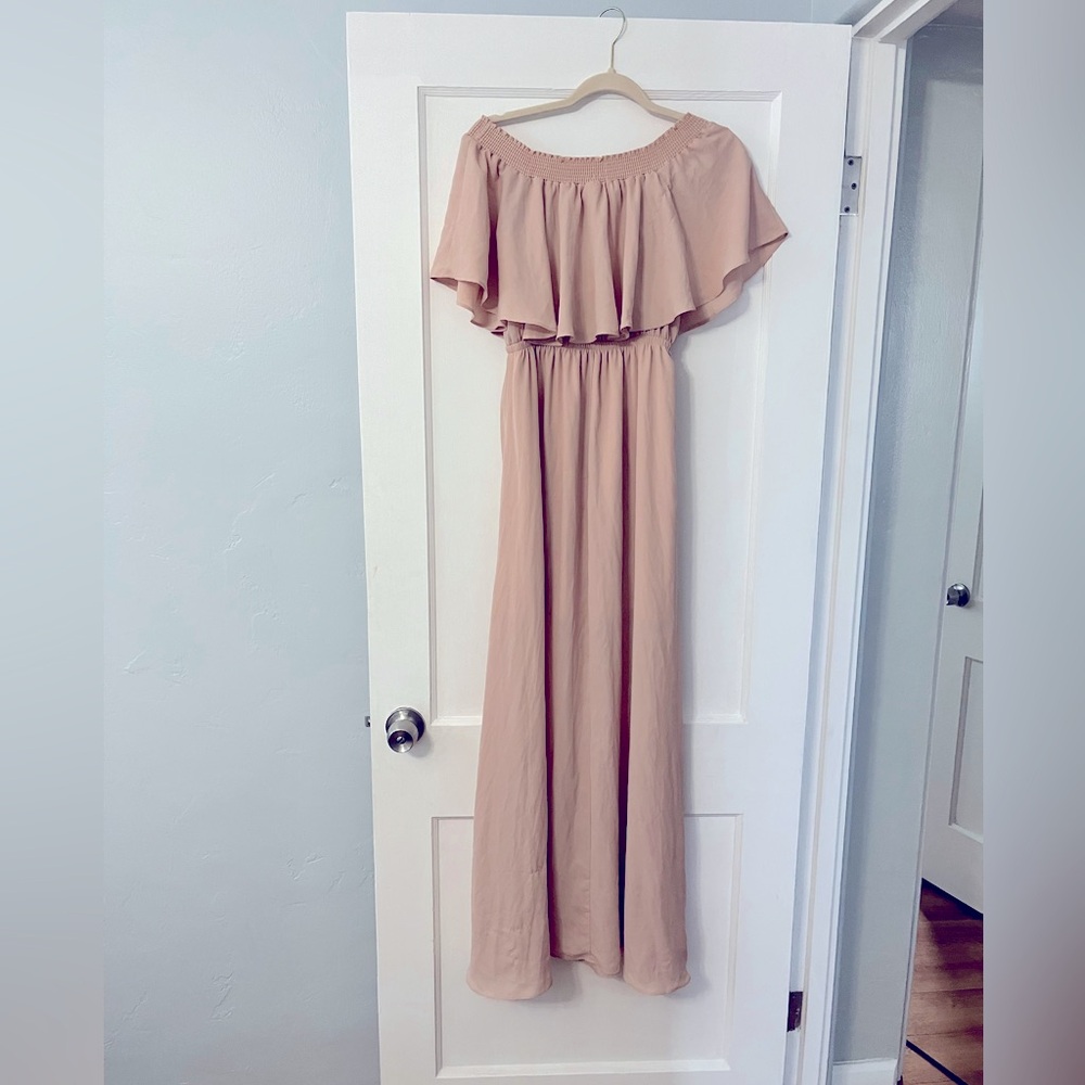 Hacienda Maxi Dress ~ Dusty Blush Crisp-Small
